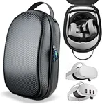 Carrying case unique streamlined sports car appearance design, hard and sturdy shell for your Oculus Quest 2 VR gaming headset and touch controller accessories with durable protection.